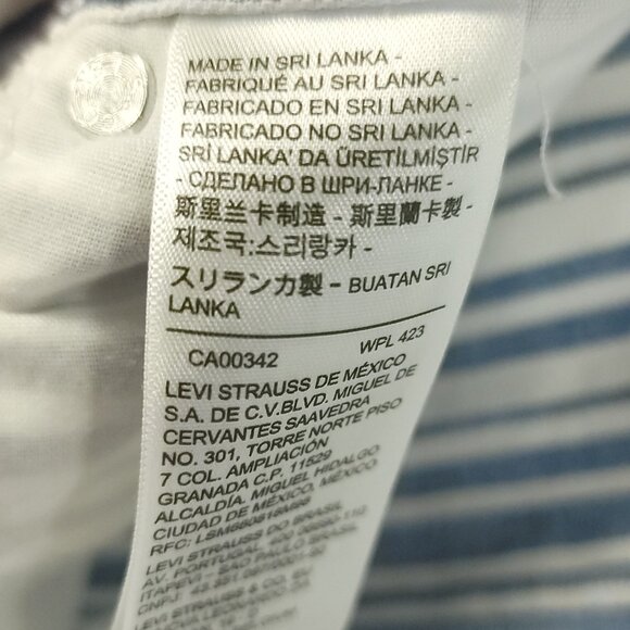 Levi's Baggy Shorts Women's 27 Blue White Stripes Denim Silver Tab - Picture 7 of 8